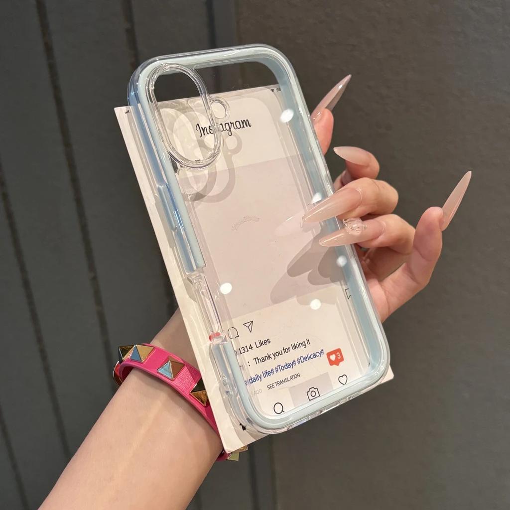 Colorful Two in one Acrylic Suitable for Apple 16 Mobile Phone Case IPhone 15 Protective Case 14 High Transparency 13 Soft Edges