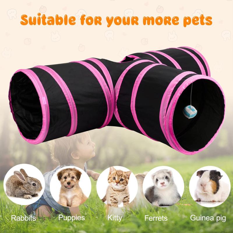 Cat Tunnels Tubes 190t Polyester Foldable Bunny Hideout Pet Tent Pet Supplies Small Animal Activity