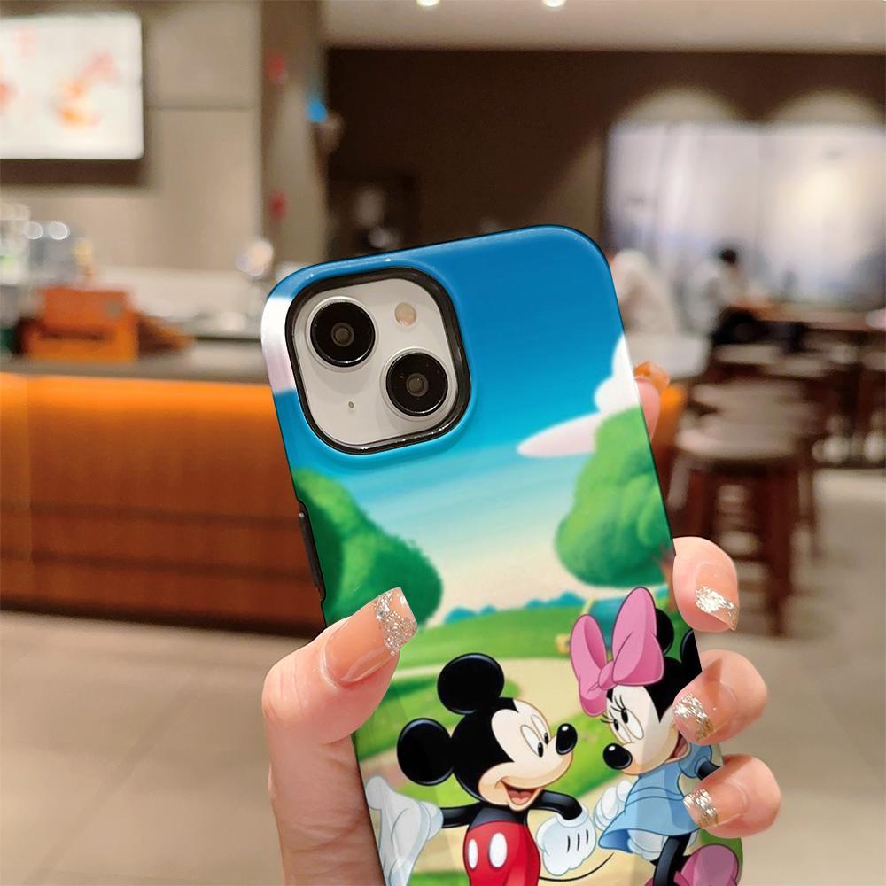 Disney phone case, double-layer protective cover, suitable for iPhone X/XS/SE/7/8/11/12/13/14/15/16/17 Pro Max Plus