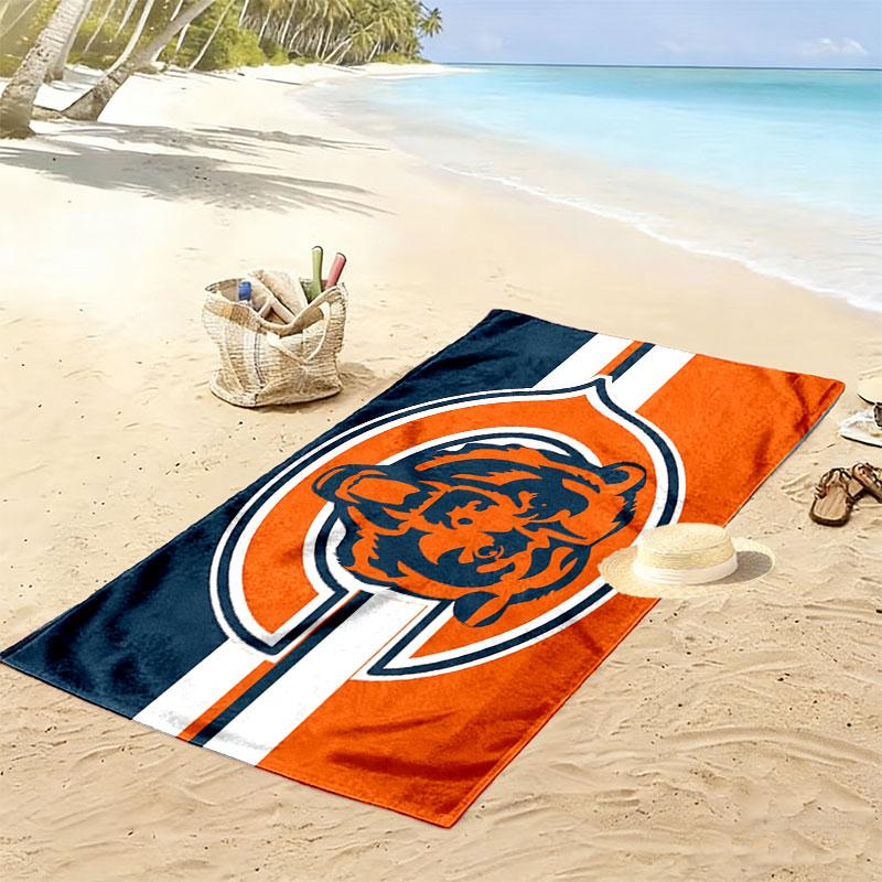 Chicago Bears Print Beach Towel, Large Soft Quick Dry Towel for Beach Camping Swimming