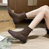 Winter Fashion Square Toe Thick Heel Women's Boots 2025 New Wear-Resistant Ladies Shoes Sexy Comfortable Simple Short-Tube Boots
