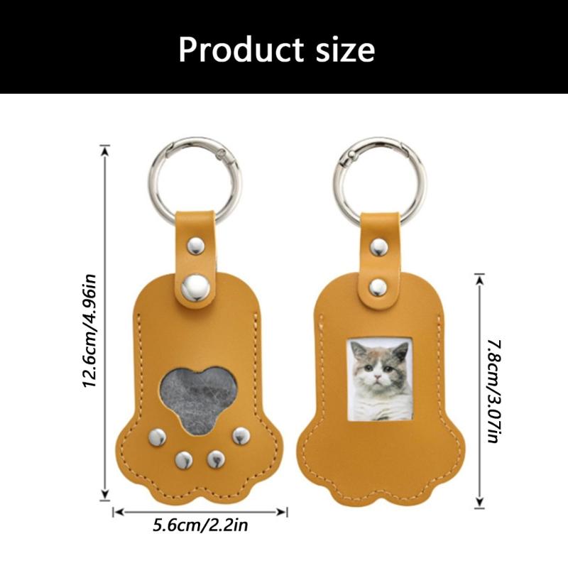 Pet Furs Memorial Keychains Dog Cats Hair Keepsakes Holder Engraved Pet Loss Gift Pet Hair Container Keyring Keepsakes