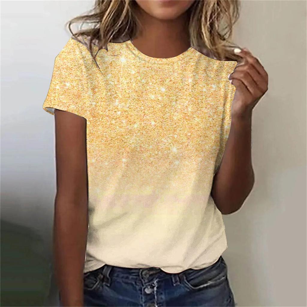 Sommer Rundhals 3D-Druck Top Modische Lässige Einfache Kurzarm Damen T-Shirts