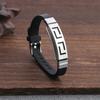 Stainless Steel Women Cross Silicone Bracelet Jewelry Accessories Korean Hand Rope Men Wristband