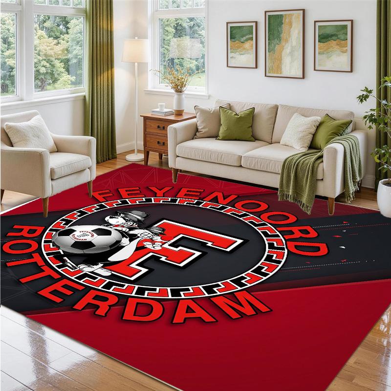 Feyenoord Design Crystal Velvet Rug Soft Decorative Mat for Bedroom Entrance