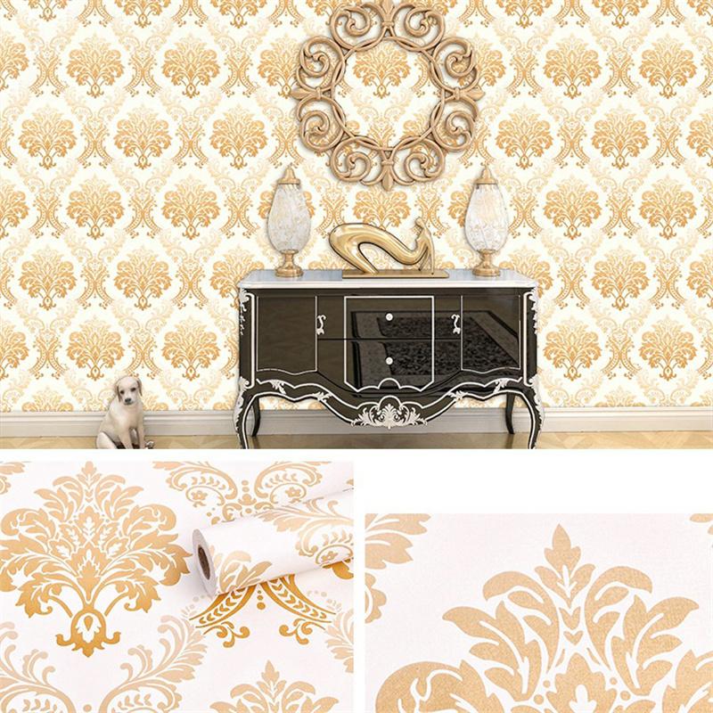 10 m/20 m PVC zahuštěný evropský vintage květinový tištěný podklad Samolepicí samolepky na renovaci tapet Dekorace hotelu