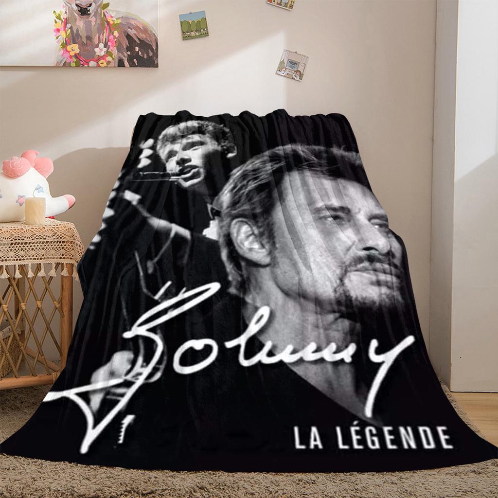 French legendary rock singer and actor Johnny Hallyday blanket soft home furnishing nap decoration four seasons warm Sherpa blanket U6