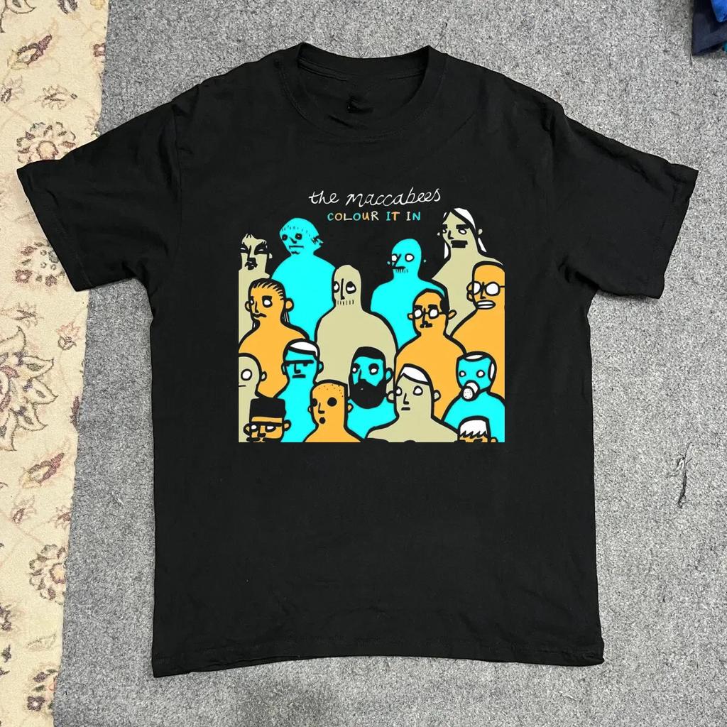 The Maccabees Band Colour It In Shirt Short Sleeve Cotton Black  Pure cotton is suitable for all seasons  streetwear