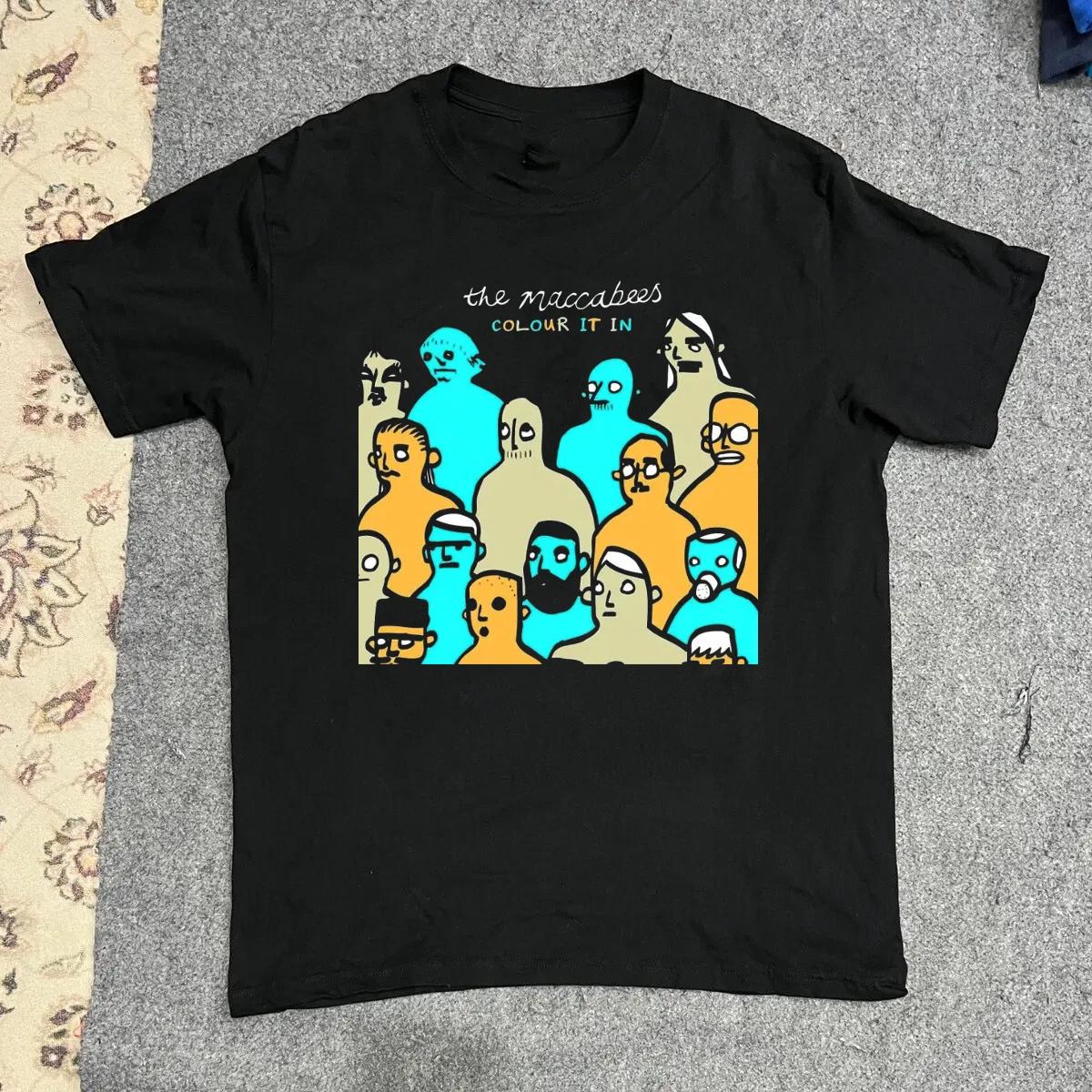 

Футболка Maccabees Band Colour It In с коротким рукавом, хлопок, черная. Чистый хлопок подходит для всех сезонов. Уличная одежда. 4XL