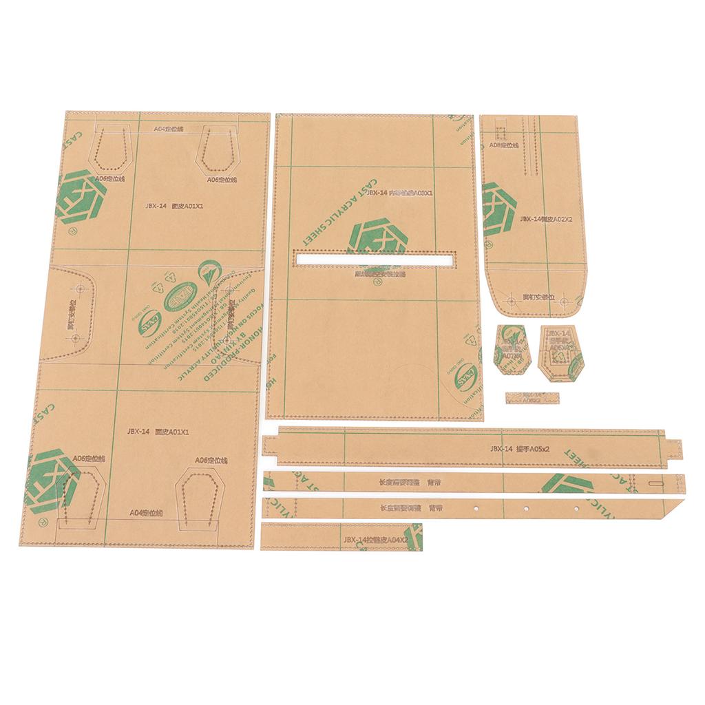 Craft Acrylic Pattern Template Transparent Clear Precision Cutting Wallet Leather Acrylic Templates for Shoulder Bag