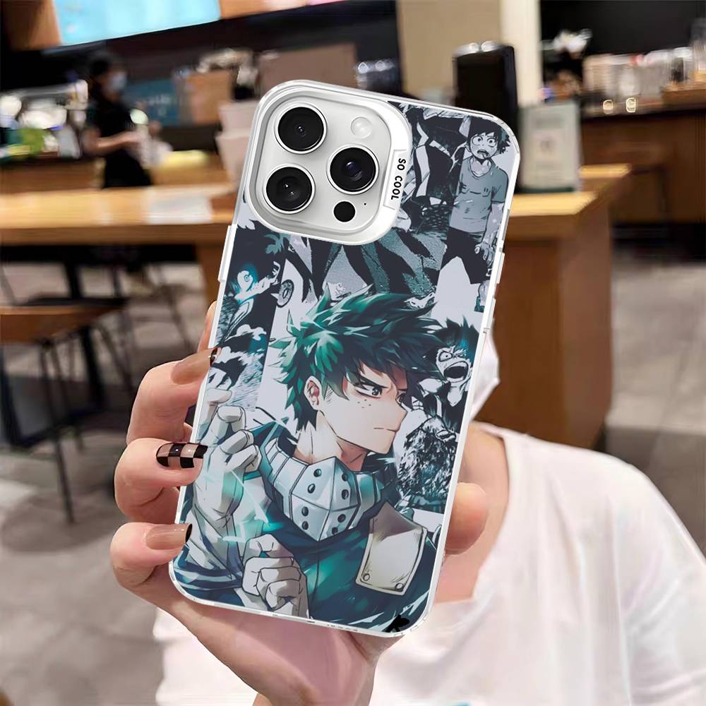 Vintage Anime My Hero A-Academia Phone Cover For IPhone 16 15 14 13 12 11 17 Pro Max Plus Color Silver Shell