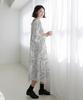 Ppaeppae Sailor Frill Collar Dot Long Dress