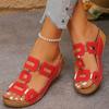 Large Size Roman Style Women's Sandals Open Toe Beach Slippers  Summer Wedges Comfortable Outdoor Slip-On Shoes for Women