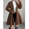 Manteaux en Laine pour Femmes Manches Longues Col Rabattu Vestes Dames Automne Hiver Vêtements d'Extérieur Manteau