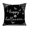 New Halloween Pillowcase Funny Pumpkin Ghost Horror Cat Party Cushion Sofa Pillow