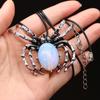 Natural Shell Alloy Necklace Spider-Shaped Brooch Pendant Charms For Elegant Women Love Romantic Gift