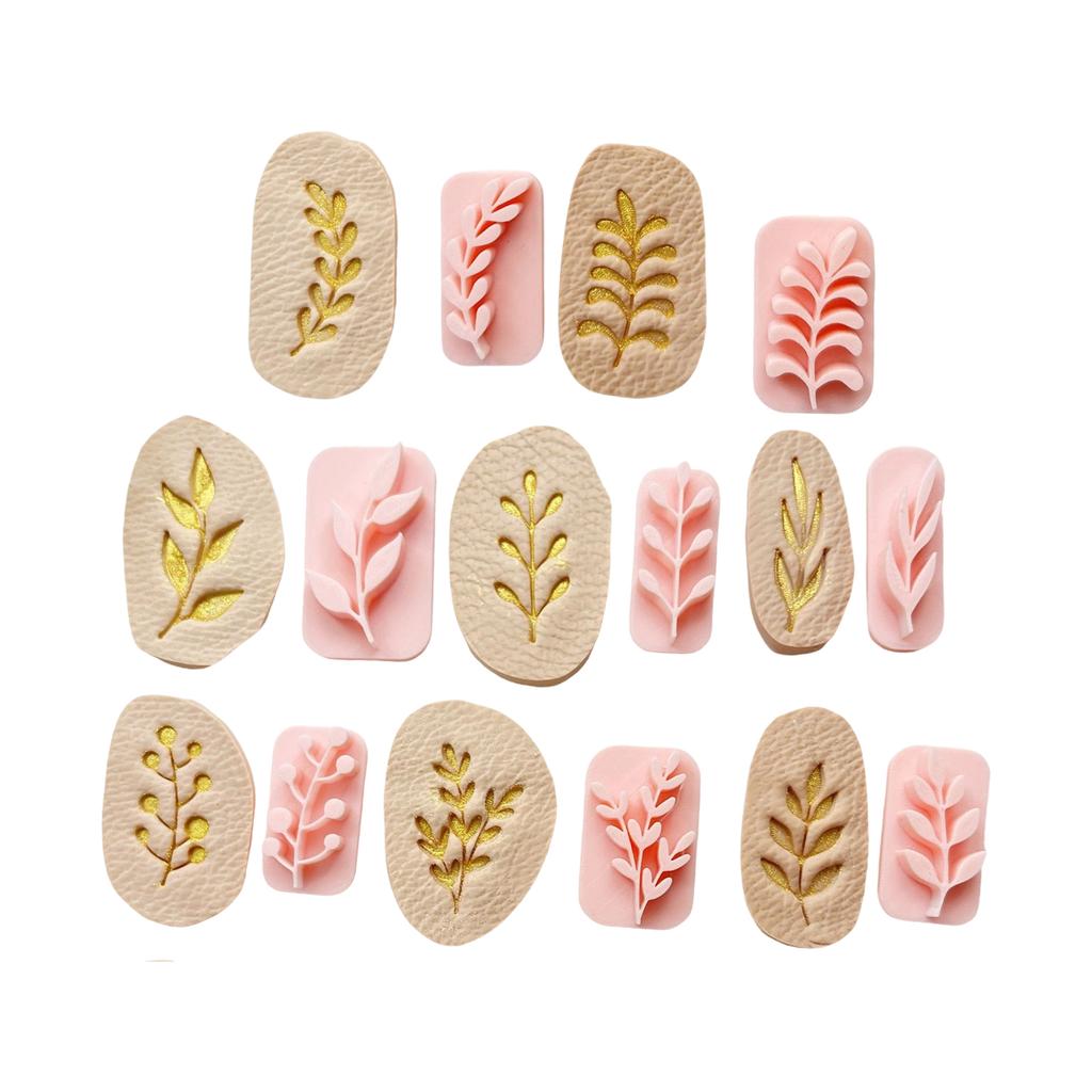8Piece Versatile Soft Clay Leaf Shape Adornment Molds for DIY Earring Crafting Perfect for Hobbyists and Designers