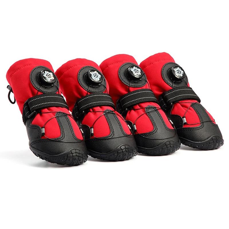 Heavy-Duty Dog Boots with Rotating Dial for Med Large Dogs Anti-Slip Waterproof Outdoor Dog Boots Paw Protector Hike Snow&Street