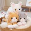 53CM Carina Bambola Gatto Simulato Peluche Animale Morbido Imbottito Peluche Gattino Bianco Grigio Cuscino Regalo di Compleanno Bambini Ragazze Giocattoli per Animali Domestici Deco