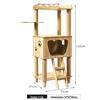 Large Wooden Cat Tree & Scratching Post with Space-Saving Design - Integrated Climbing Frame & House