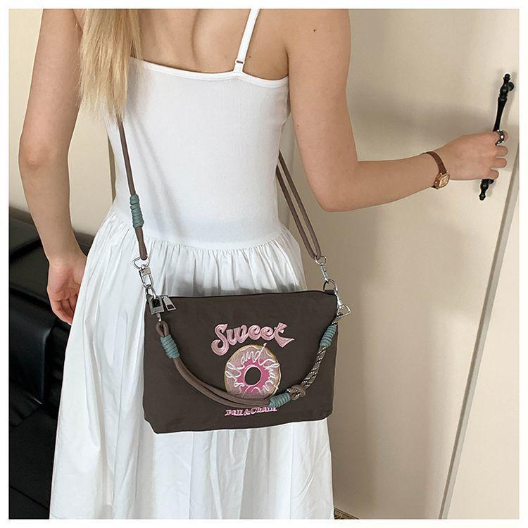 2025 Japanese Embroidery Canvas Crossbody Bag - Gao Yuanyuan Style, Cute Women’s Shoulder Handbag