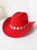 Western cowboy top hat men's and women's casual top hat flower sequined felt hat