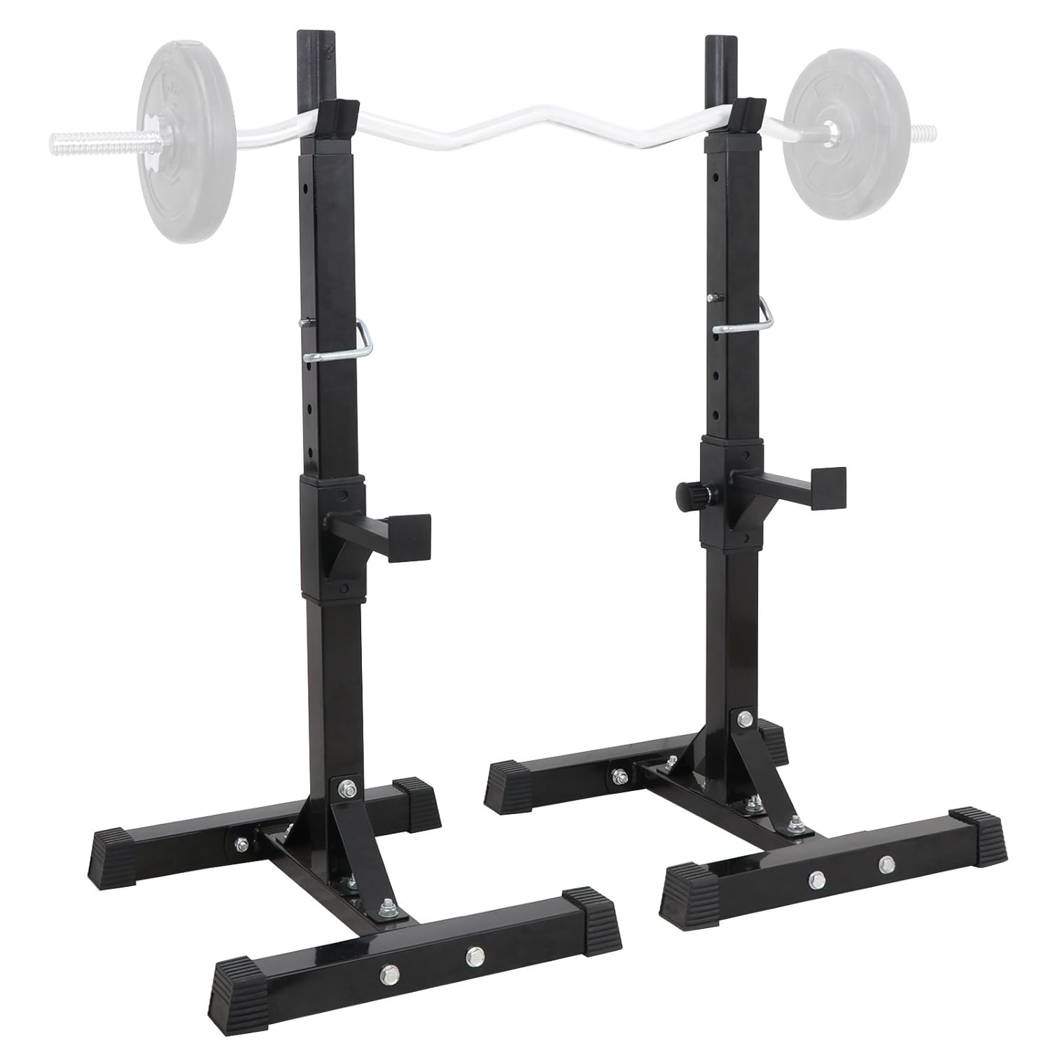 Adjustable Squat Barbell Rack Stand, Bench Press Rack for Home Gym Strength Training, Max Load 550LB, Customized A