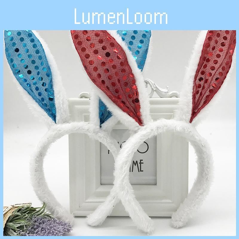 Kids Animal Costume Headband With Plush Bunny Ears And Sparkle Finish