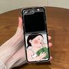 Touching Face And Pouting Mouth Girl Phone Case For Samsung Galaxy Z Flip 6 5 4 Transparent Hard Cover For Z Flip 3 Clear Fundas