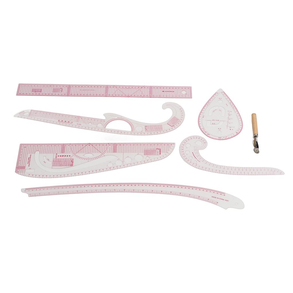 7 Stück Französische Kurvenlineale Transparentes PVC CM MM Hohe Genauigkeit Langlebiges Nählineal-Set für DIY