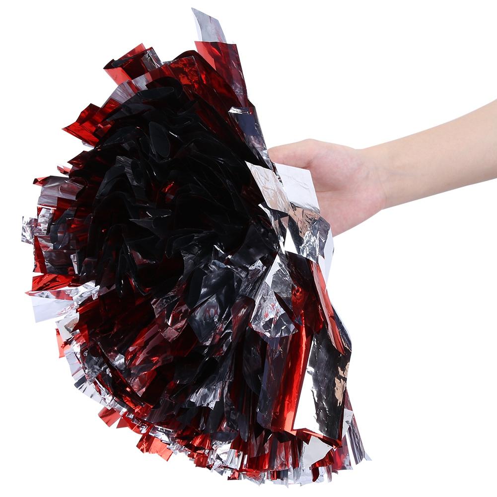 Cheer ering Pom Poms Pompoms for Dance Party School Sports Competition (Silver+Green)