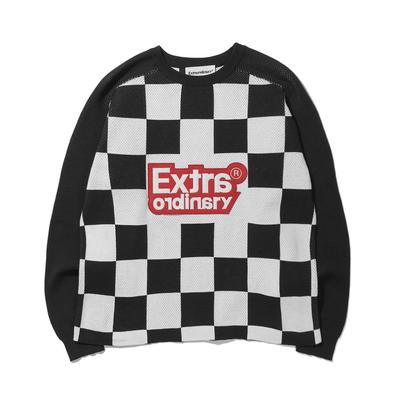 EXTRAORDINARY Checkboard Sweater Black