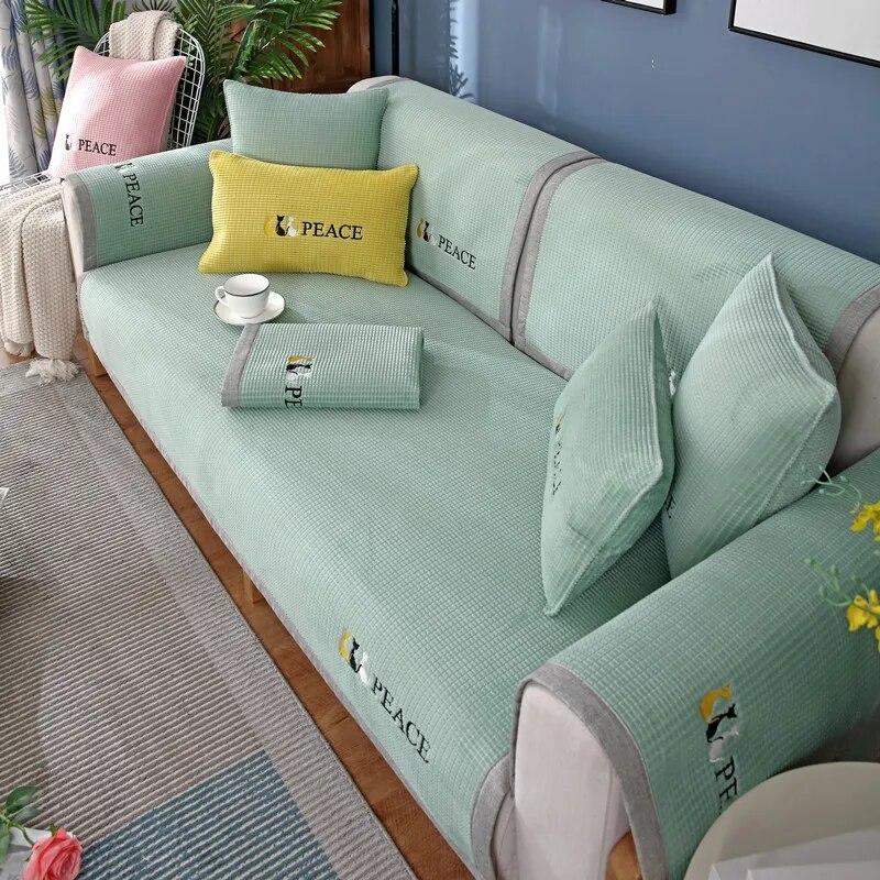 

В наличии нескользящая спинка дивана для гостиной, жаккардовый чехол для дивана, четыре сезона, подлокотник, полотенце, универсальный защитный чехол для мебели 70x70cm