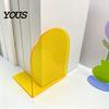 Durable Shelf Decor for Magazines 1 Pair Acrylic Bookends, Clear Book Ends Holders Shelves, Decorative Arch Organizing Tools Workstations Stopper,