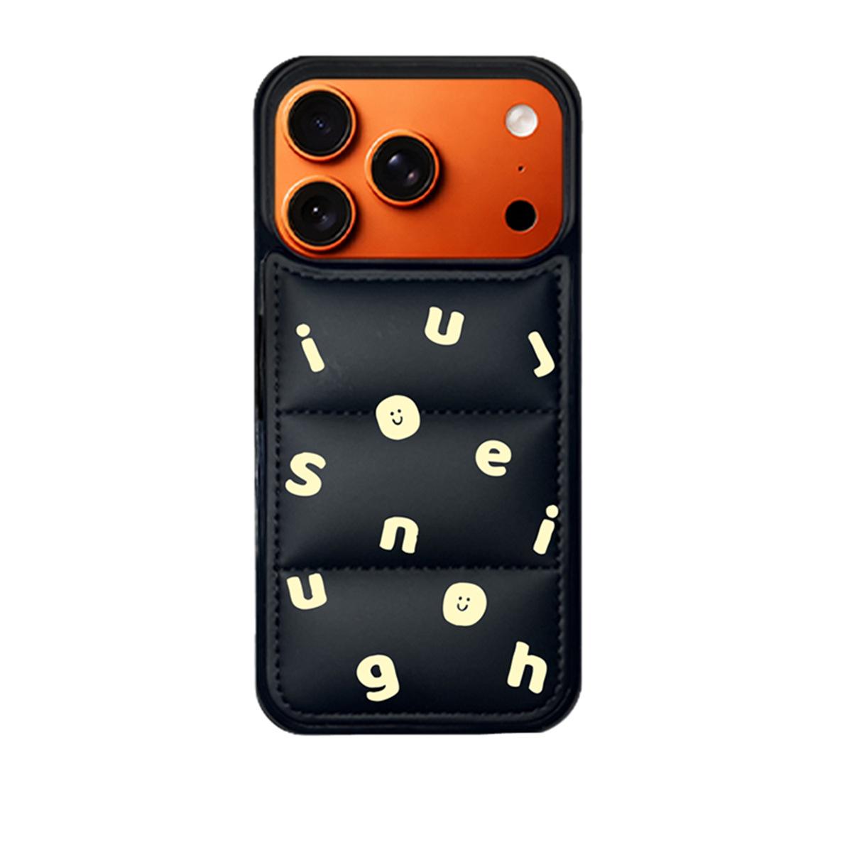 

Black Letter Down Jacket iPhone 14/13/12/11/15/16/17 Pro Max Case Cover iPhone 7 Plus/8 Plus