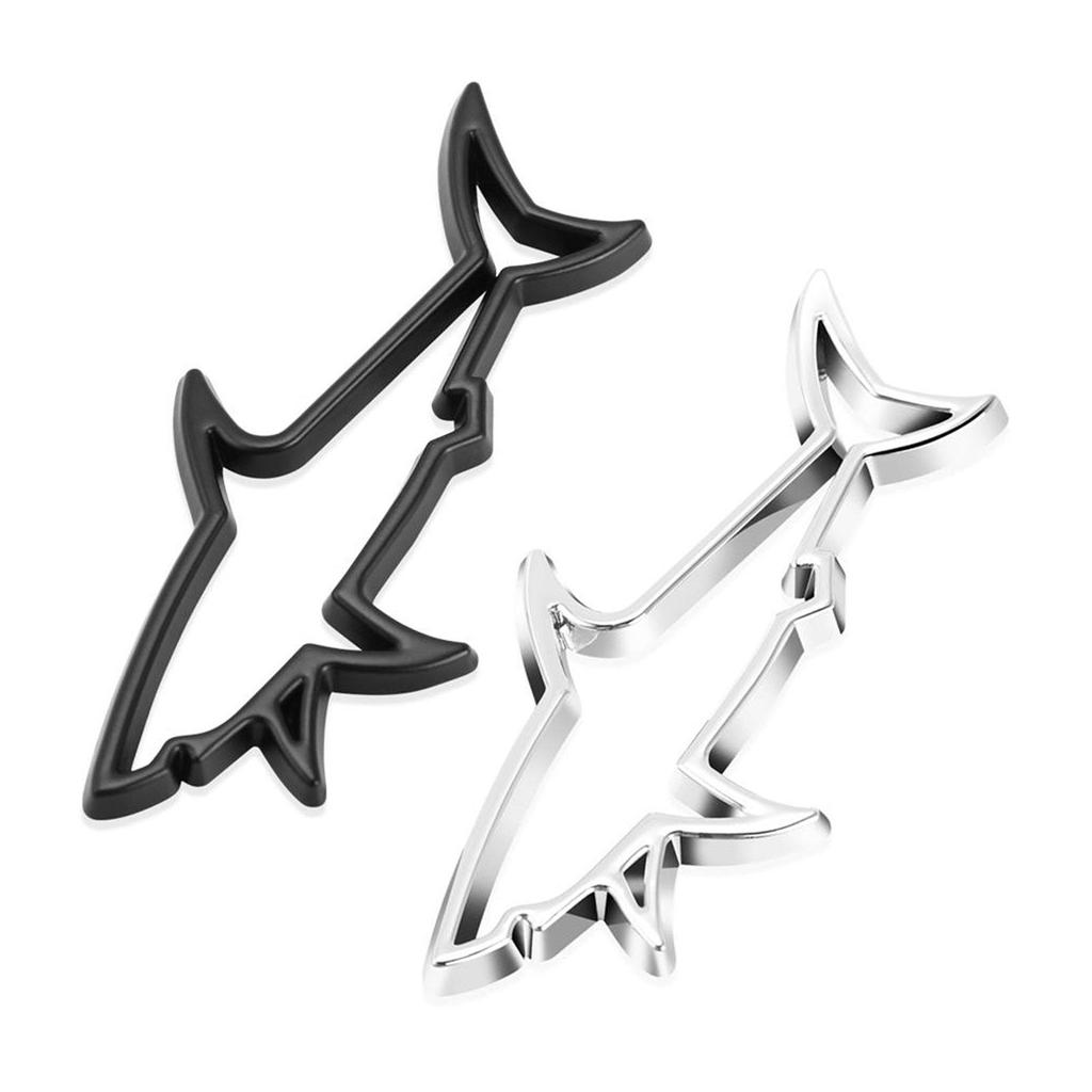 New 3D Metal Car Styling Sticker Hollow Fish Shark Emblem Badge Decals Automobiles Motorcycle Computer Fuel Cap Accessories