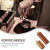 Espresso Coffee Stirrer Needle Wooden Handle Stainless Steel Coffee Powder Stirring Tool Distributor Espresso Distributor