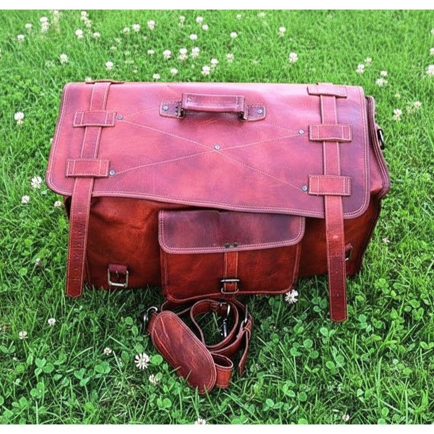 Leather Duffle Bag, Handmade Leather Weekender, Gym Bag Men, Vacation Duffel Bag, Travel Bag, Overnight Bag, Leather Flap Holdall