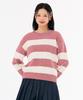 CHASECULT Women'S Striped Round Sweater - Pink