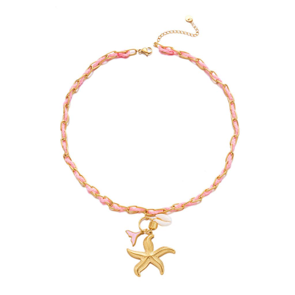 

Пляжное Ожерелье с Подвеской из Нержавеющей Стали и Ракушками для Женского Летнего Гардероба Style C