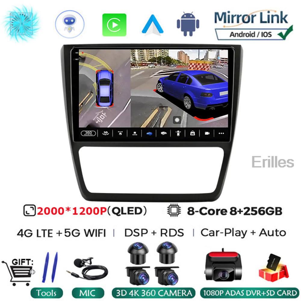 Carplay 10.1inch 2 Din Android 14 Car Radio GPS for SKODA Yeti 5L 2009 - 2014 Navigation Multimedia Player 2din AutoRadio Stereo