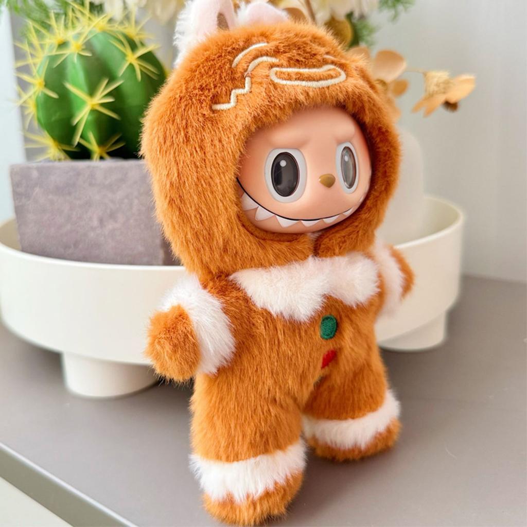 [No Doll] Plush Doll'S Clothes Christmas Claus Clothes For 17Cm Labubu Christmas Holiday Gift Cute Set