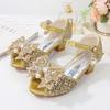 Silver Fish-Mouth Pearl Pendant Sandals - New Style, Soft-Soled Girls' Princess Shoes for Performance.