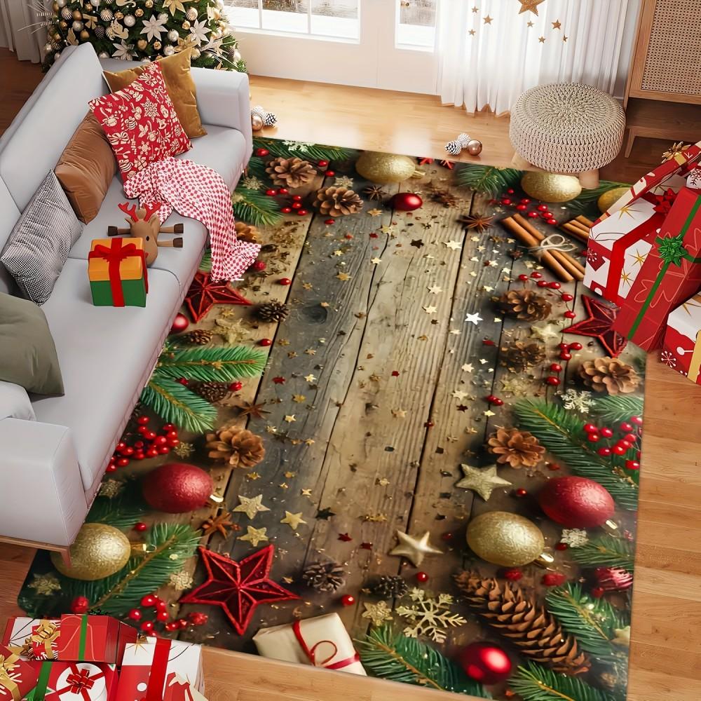 

VIKAMA Christmas Carpet, Living Room Christmas Mat, Non Slip Door Mat, Garden and Courtyard Decoration Premium Carpet living 40x 60cm