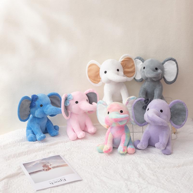 Peluche Morbido Elefante 25cm/9.84in - Giocattolo di Peluche Carino Soffice Colorato (Più colori: Rosa/Blu/Viola/Arcobaleno) - Partire