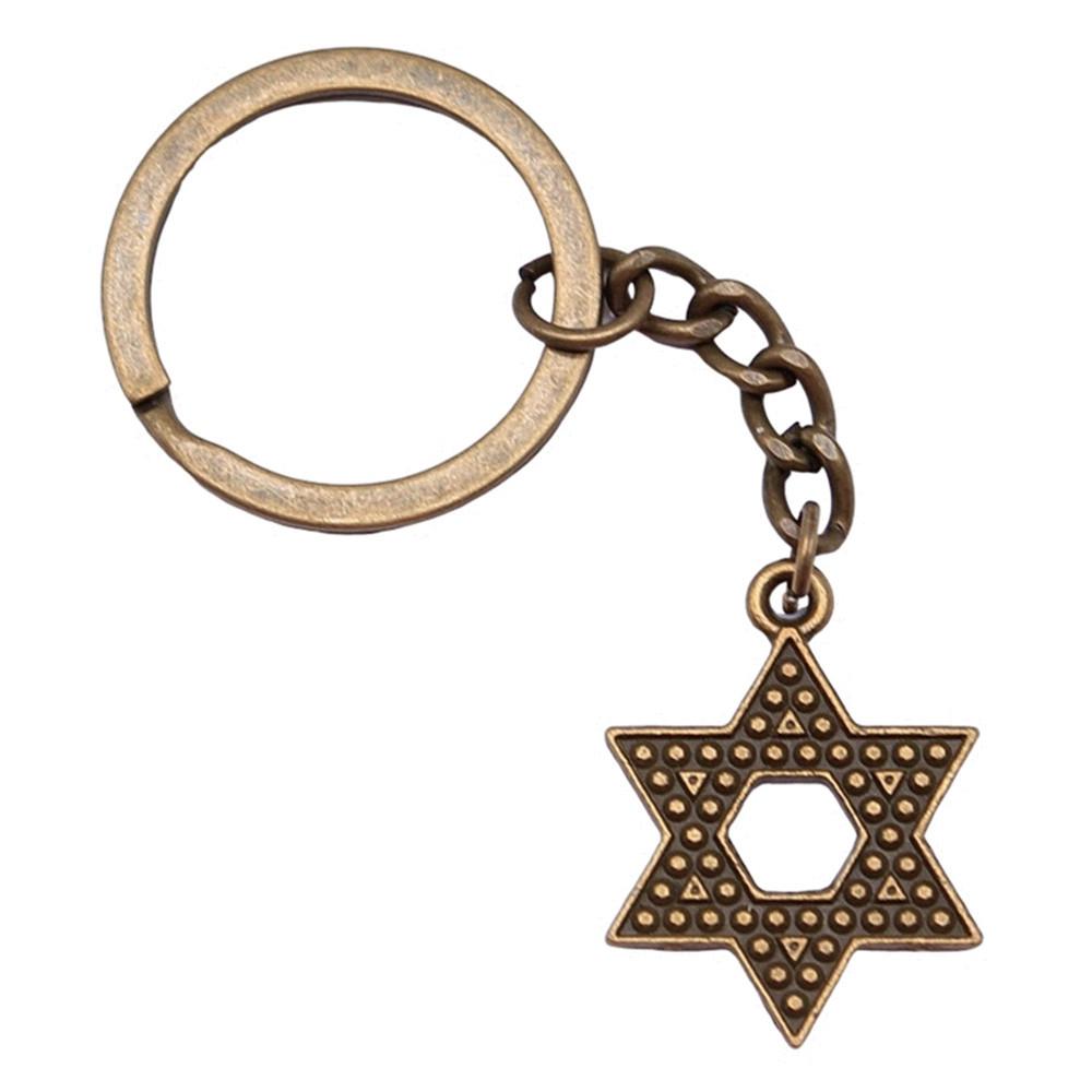 Celtic Knot Charm Hexagram Keychain Irish Amulet Key Ring 28mm Ring