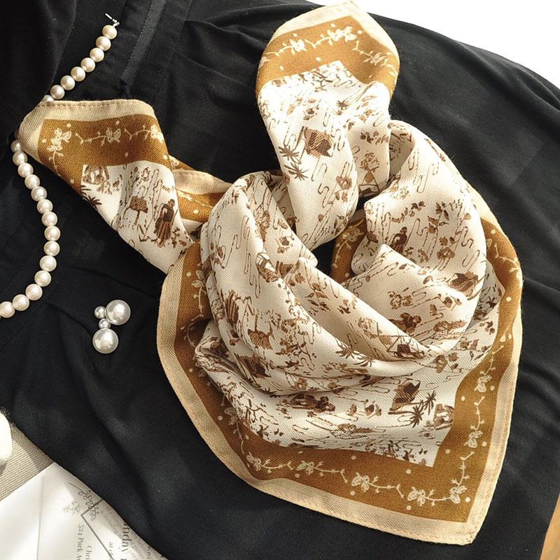 

2025 Нова Бавовняно-Лляна Маленька Квадратна Хустка для Жінок - Тонкий Літній Захист Шиї 70x70cm