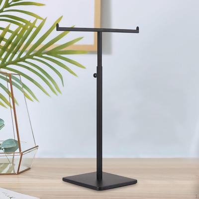 Purse Display Stand T Shaped Bag Hanger Stainless Steel Double Hook Hanging Jewelry Tower for