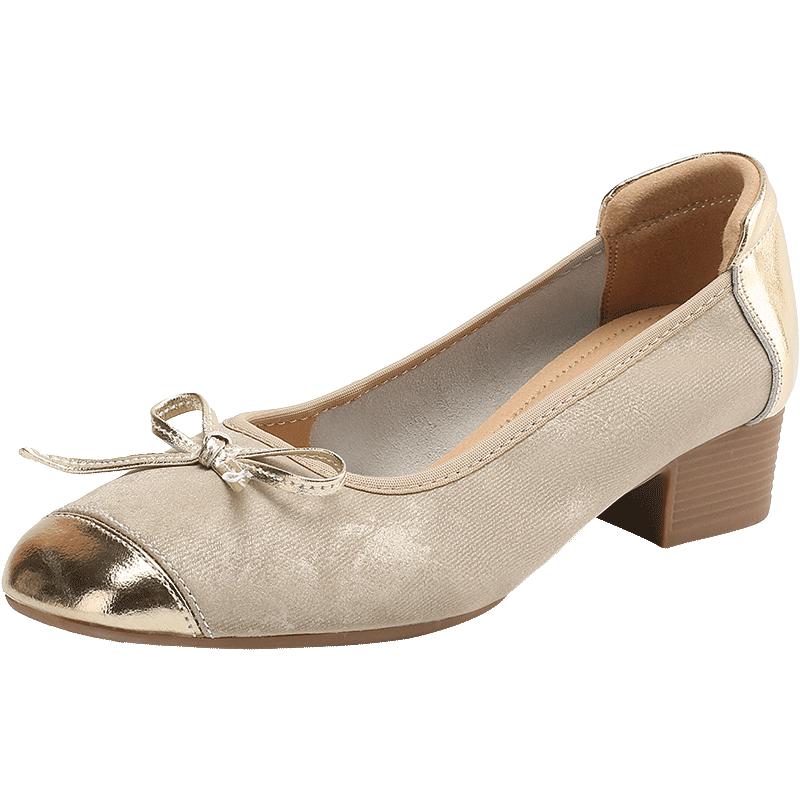 ZHR Women s Chunky Heel Bow Pumps M