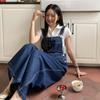 New Arrivals Open Run Women Wide Fit Stitch Denim Overalls